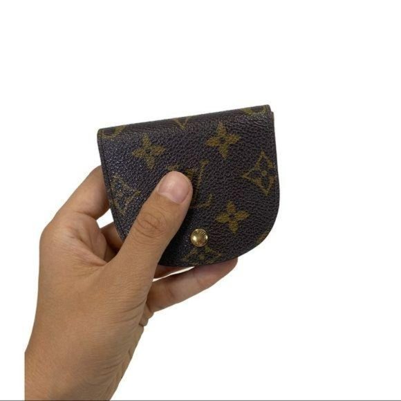 Authentic  Louis Vuitton Wallet Porte Monnaie Gousset Brown LV Vintage - Picture 6 of 11